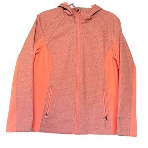 FreeTech Size Large Bright Orange Pink Waterproof Zip Up Pockets Jacket